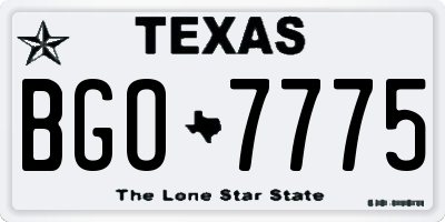 TX license plate BGO7775