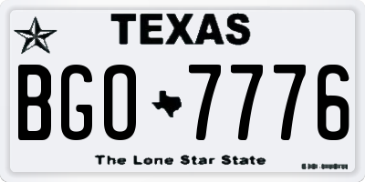 TX license plate BGO7776