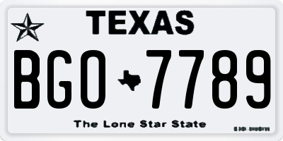 TX license plate BGO7789