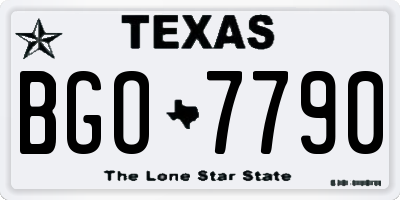 TX license plate BGO7790