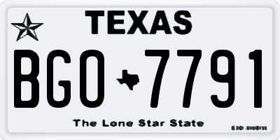 TX license plate BGO7791