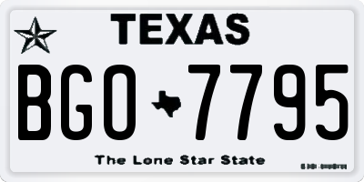 TX license plate BGO7795