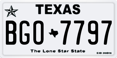 TX license plate BGO7797