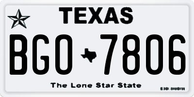 TX license plate BGO7806