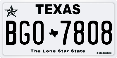 TX license plate BGO7808