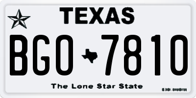TX license plate BGO7810