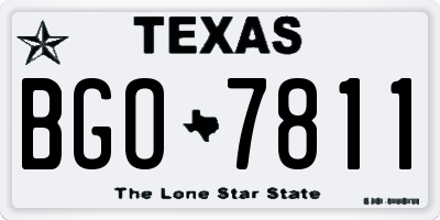 TX license plate BGO7811
