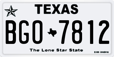 TX license plate BGO7812