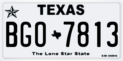 TX license plate BGO7813