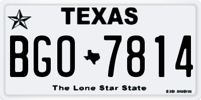 TX license plate BGO7814