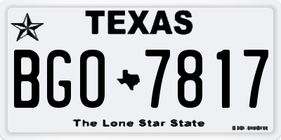 TX license plate BGO7817
