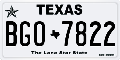 TX license plate BGO7822