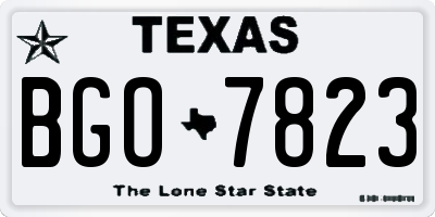 TX license plate BGO7823