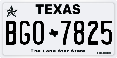 TX license plate BGO7825