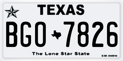 TX license plate BGO7826