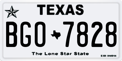 TX license plate BGO7828