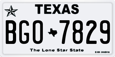 TX license plate BGO7829