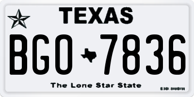 TX license plate BGO7836