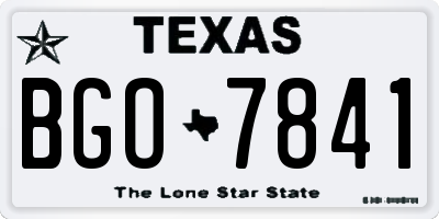 TX license plate BGO7841