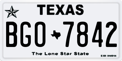 TX license plate BGO7842