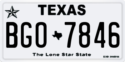TX license plate BGO7846