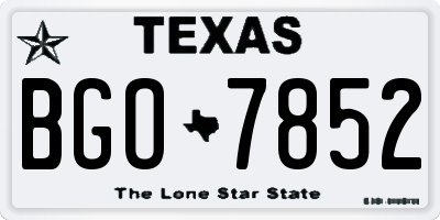 TX license plate BGO7852