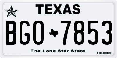 TX license plate BGO7853