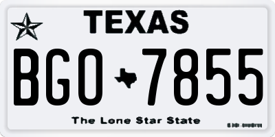 TX license plate BGO7855