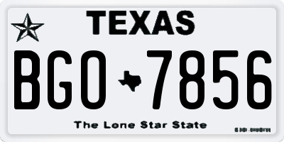 TX license plate BGO7856