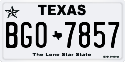 TX license plate BGO7857