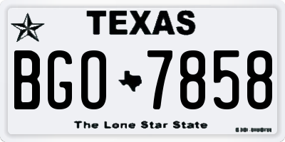 TX license plate BGO7858