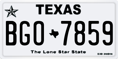 TX license plate BGO7859