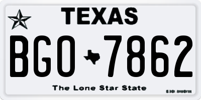 TX license plate BGO7862