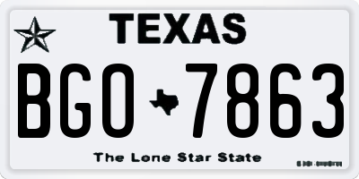 TX license plate BGO7863