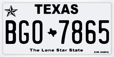 TX license plate BGO7865