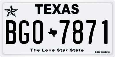 TX license plate BGO7871