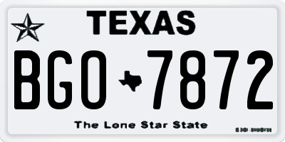 TX license plate BGO7872