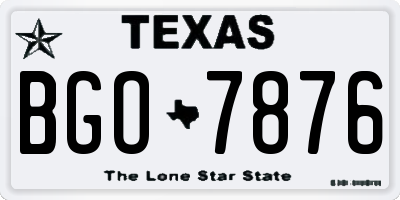 TX license plate BGO7876