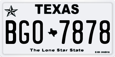 TX license plate BGO7878