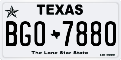 TX license plate BGO7880