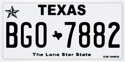 TX license plate BGO7882