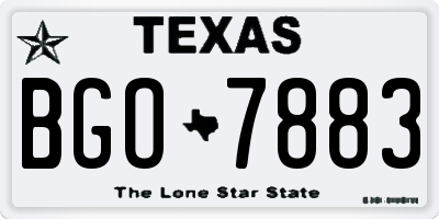 TX license plate BGO7883