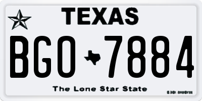 TX license plate BGO7884