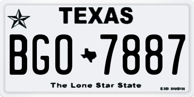 TX license plate BGO7887