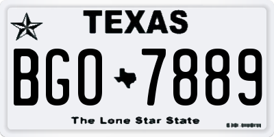 TX license plate BGO7889