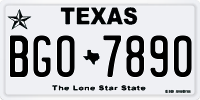 TX license plate BGO7890