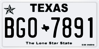 TX license plate BGO7891