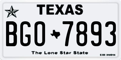 TX license plate BGO7893