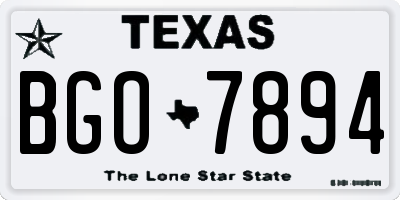 TX license plate BGO7894