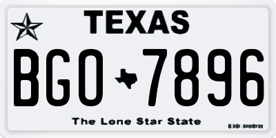 TX license plate BGO7896